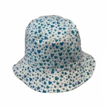 Sommerhatt Hjerter lys blå